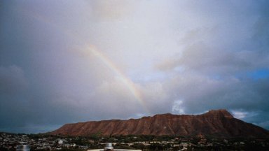 Here you can see Diamond Head with a rainbow - needless to say, we've see lots of those since arriving!
