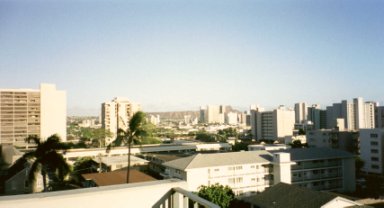 This is looking southeast, toward Diamond Head.  For some reason, the picture makes it look quite a bit smaller than it actually appears.