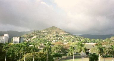 This is the view from our apartment looking mauka (toward the mountains) and north